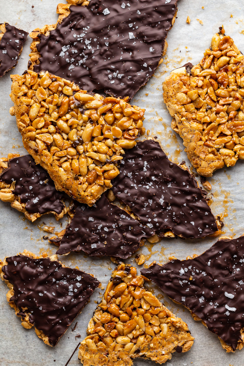 vegan peanut brittle tray