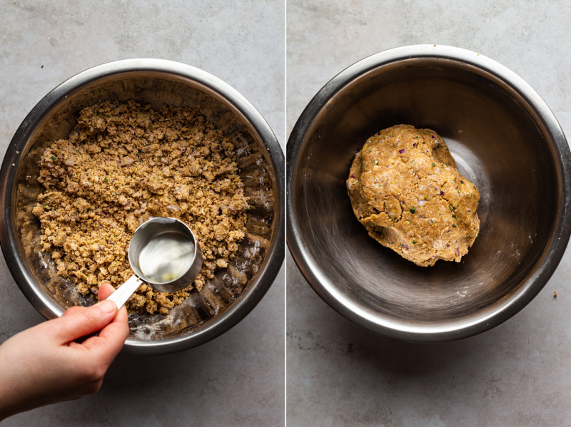 vegan spelt crackers dough