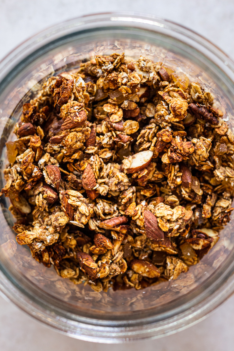 healthy granola jar top down