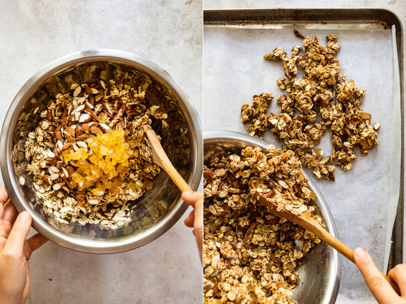 healthy granola spreading