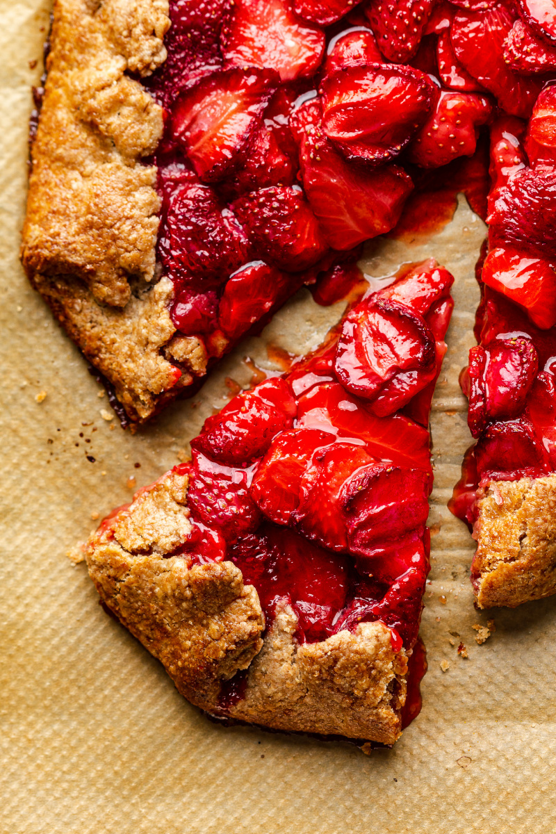 vegan strawberry galette slice