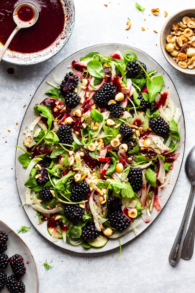 fennel salad blackberries platter