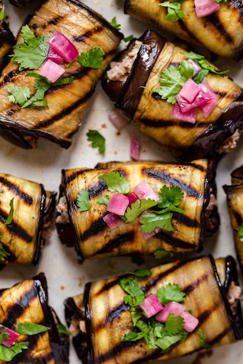 georgian eggplant rolls close up