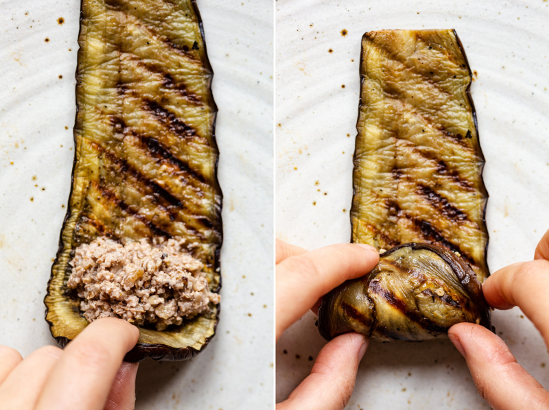 georgian eggplant rolls making