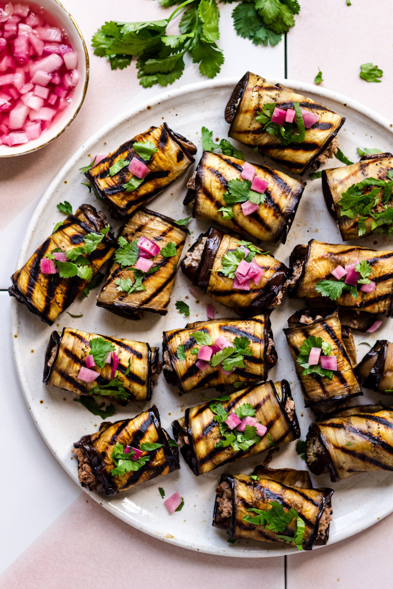 georgian eggplant rolls plate