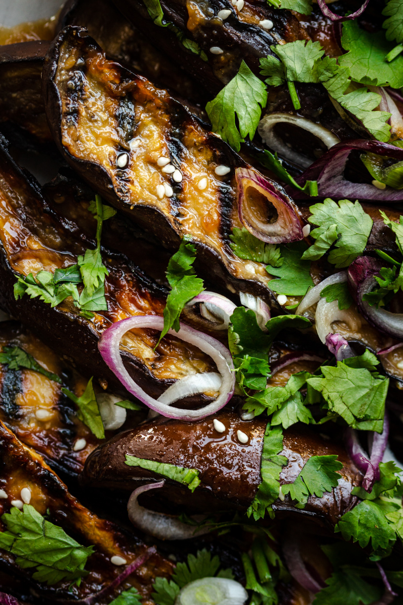 miso eggplant close up