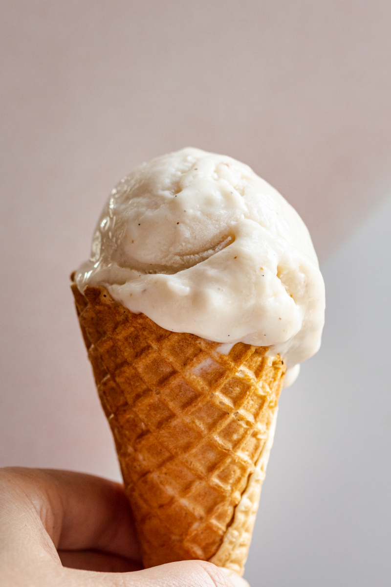 rice pudding vegan gelato cone melting