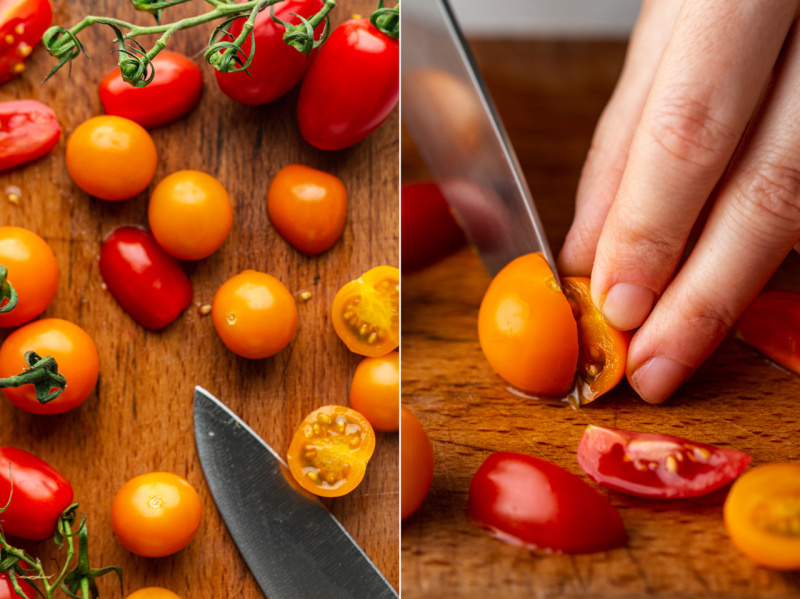 summer farro salad tomatoes