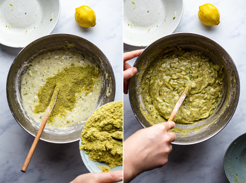 vegan courgette cake batter