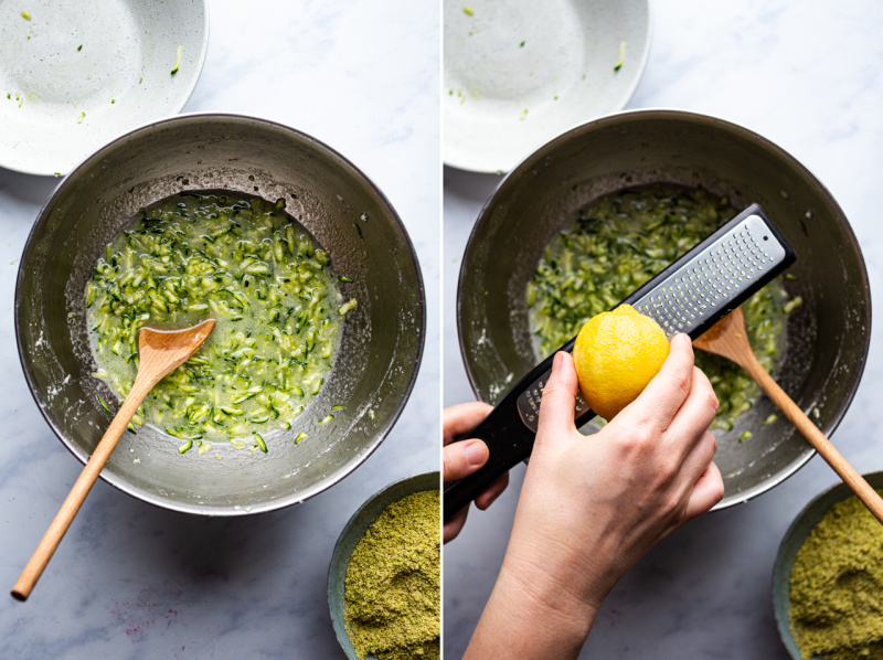 vegan courgette cake wet ingredients