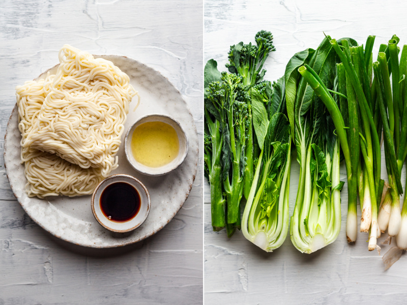 quick vegan spring onion noodles ingredients