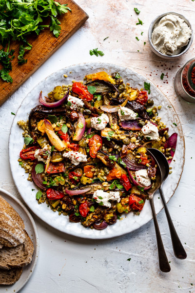 roasted aubergine salad