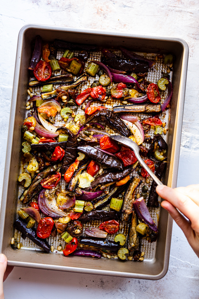 roasted aubergine salad ready