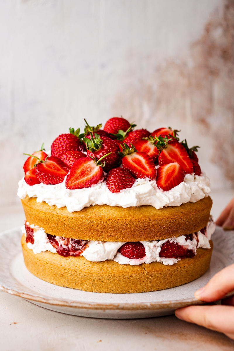 Victoria Sponge Cake with Whipped Cream and Jam Recipe