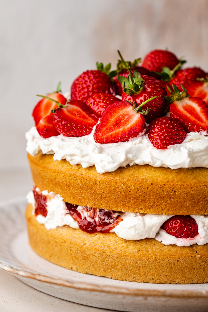 vegan Victoria sponge close up