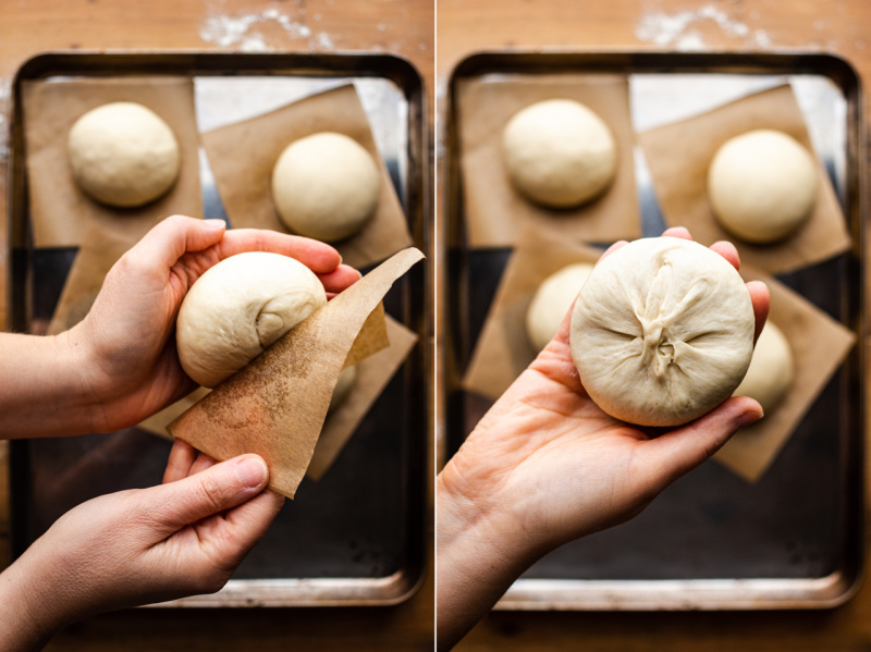 vegan pretzel burger buns pinching