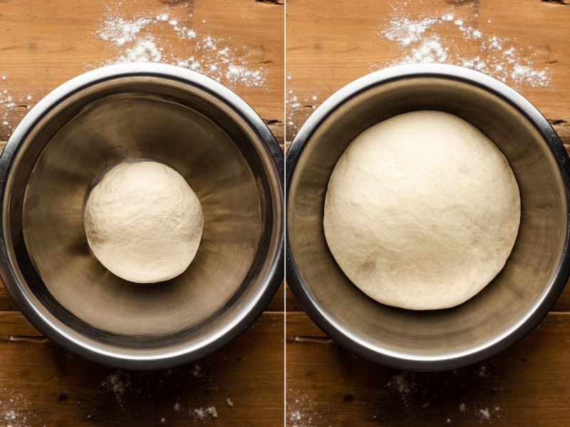 vegan pretzel burger buns proofing dough