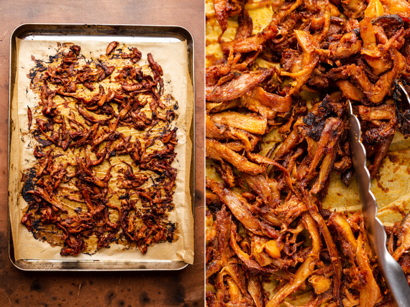 vegan pulled pork after baking