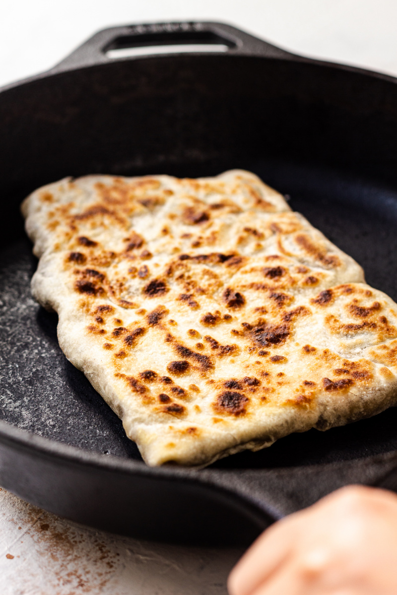 vegan gozleme mushrooms pan