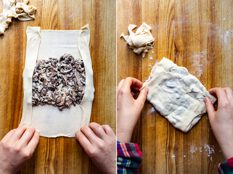 vegan gozleme mushrooms shaping