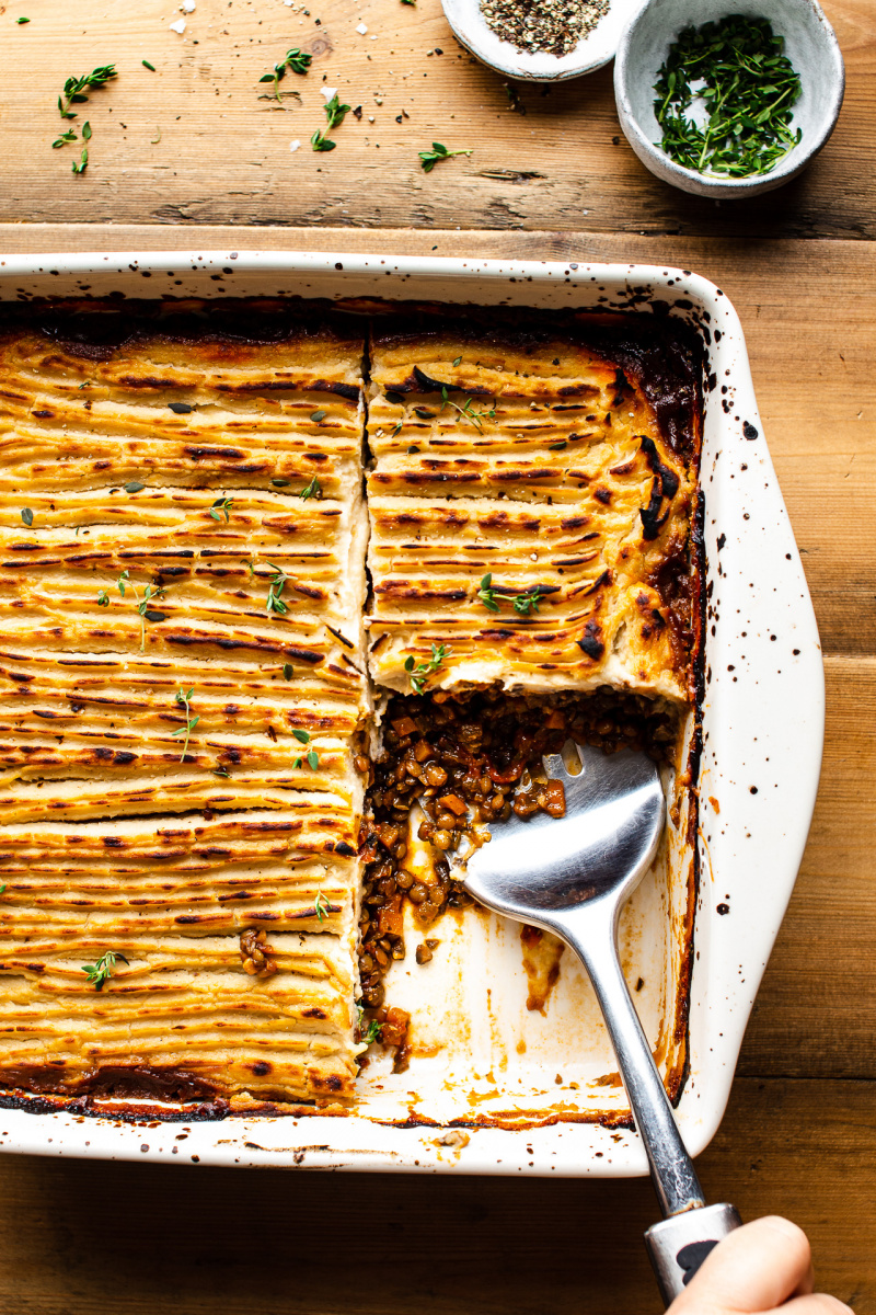 celeriac vegan sherpherds pie plating