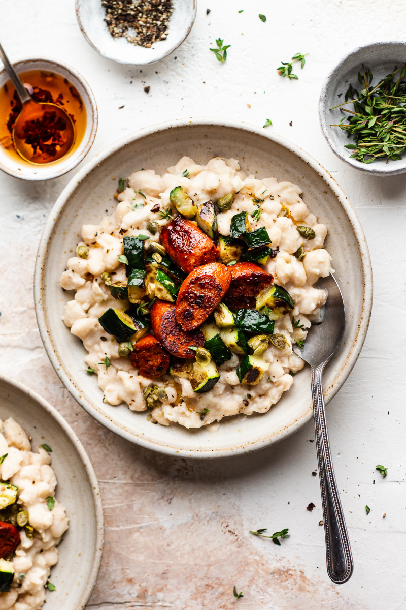 cannellini beans zucchini chorizo lunch