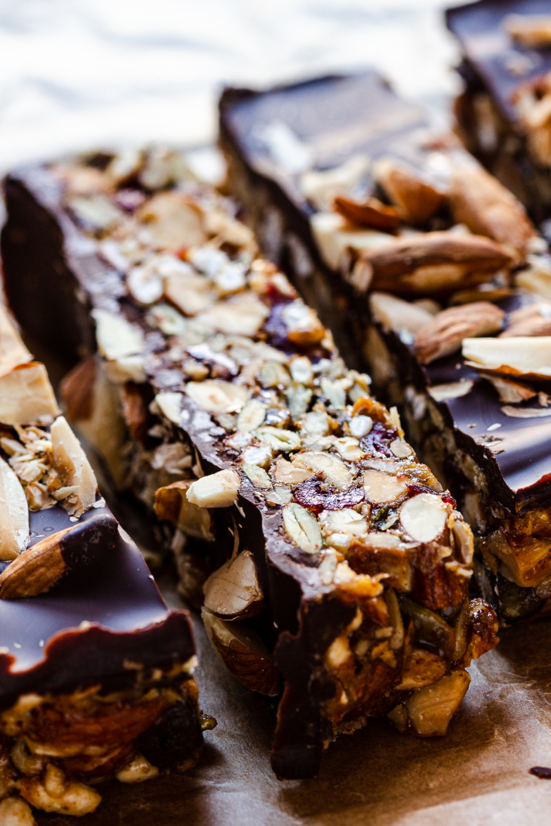 no bake granola bars cross section