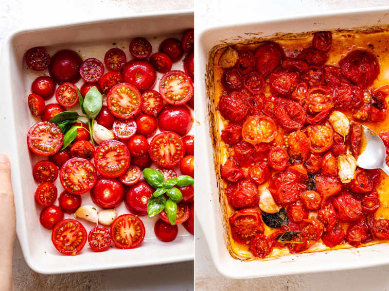 roasted tomato sauce before after