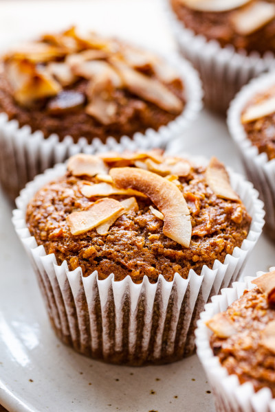 vegan carrot muffin spelt plate