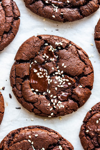 vegan chocolate cookies tahini