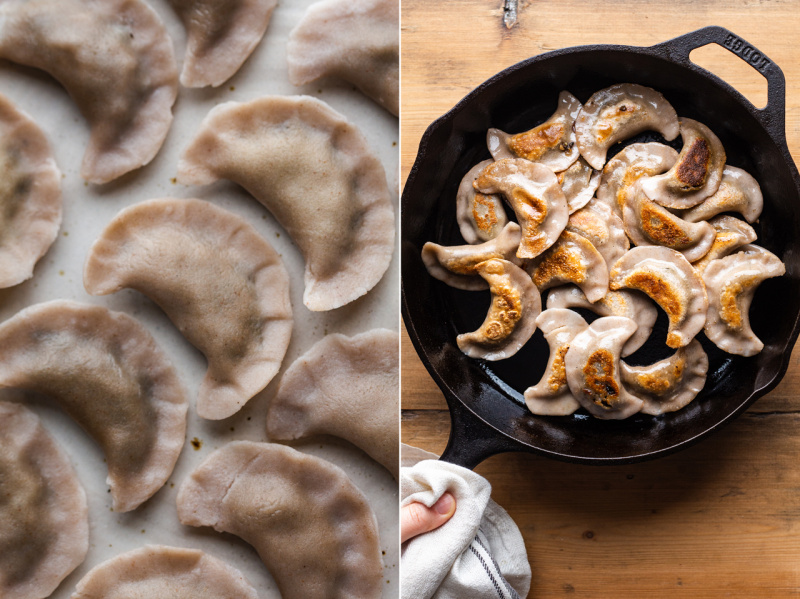 vegan gluten free pierogi boiled fried