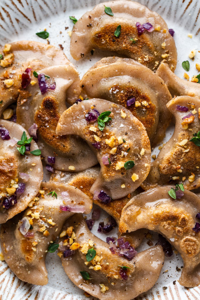 vegan gluten free pierogi close up