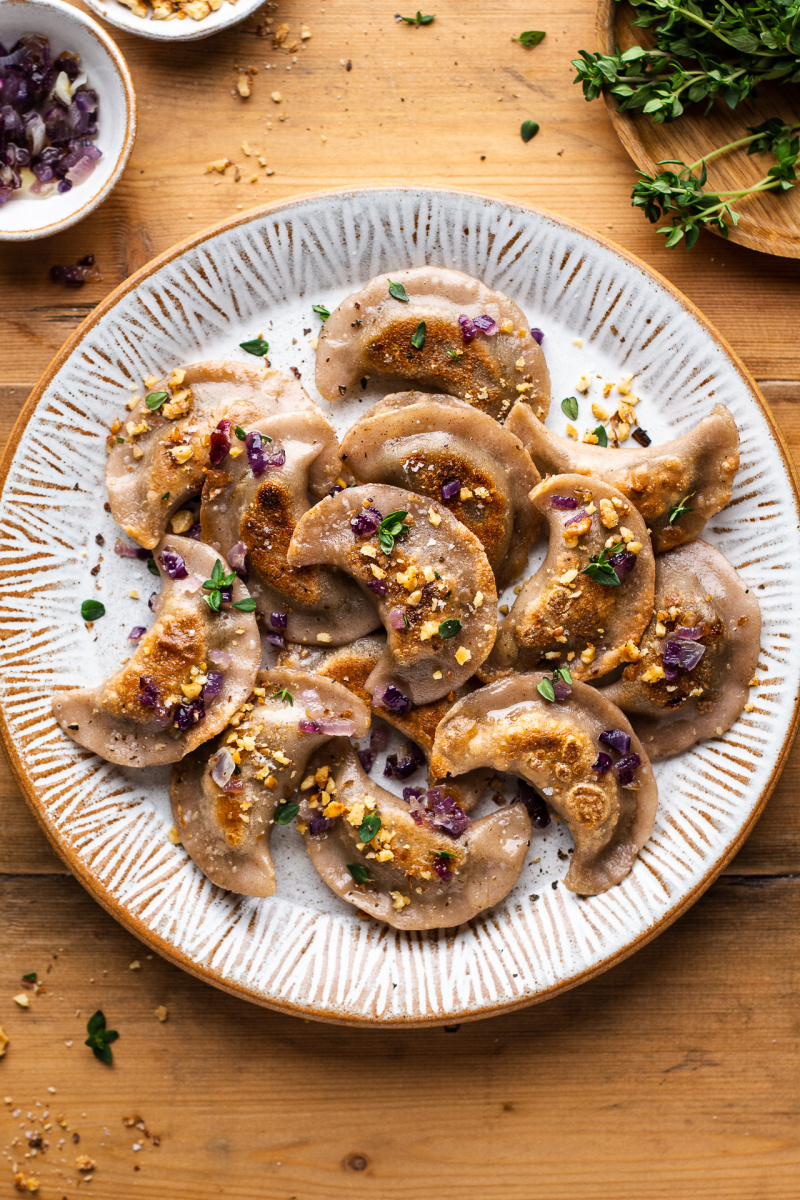 vegan gluten free pierogi plate