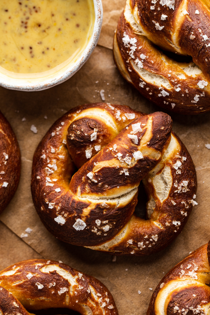 vegan pretzels close