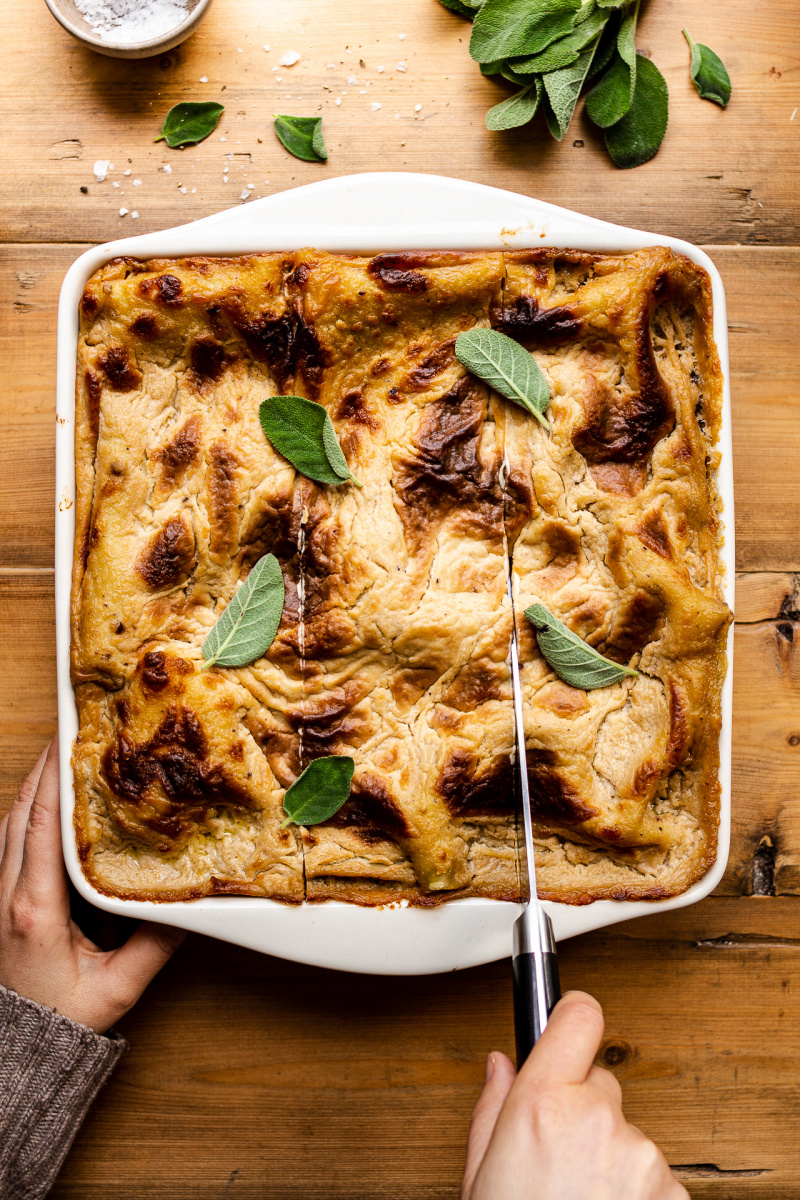 vegan lasagna pumpkin mushroom cut