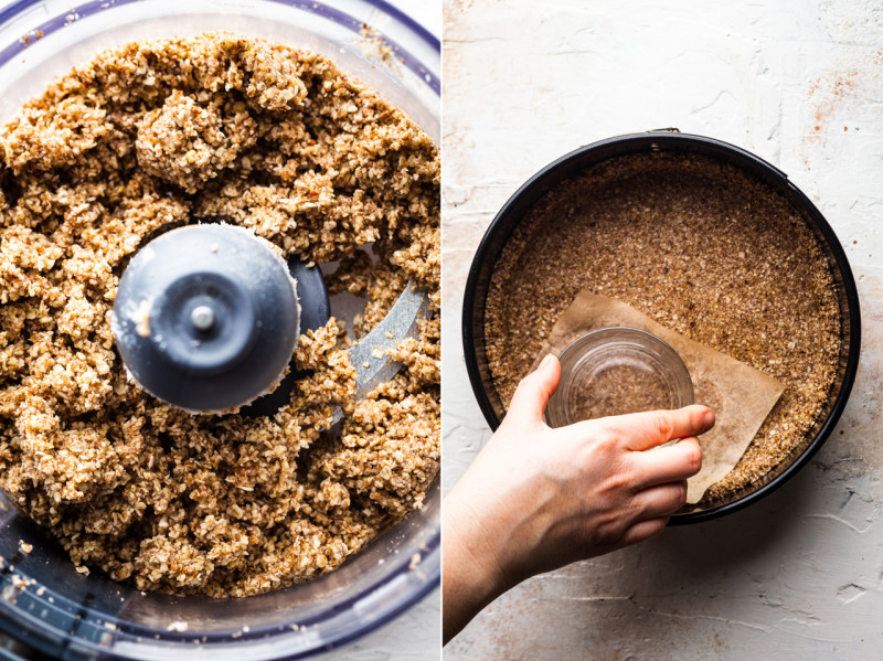 cranberry baked vegan cheesecake making crust