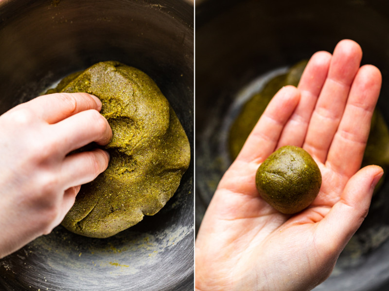 vegan amaretti pistachios dough