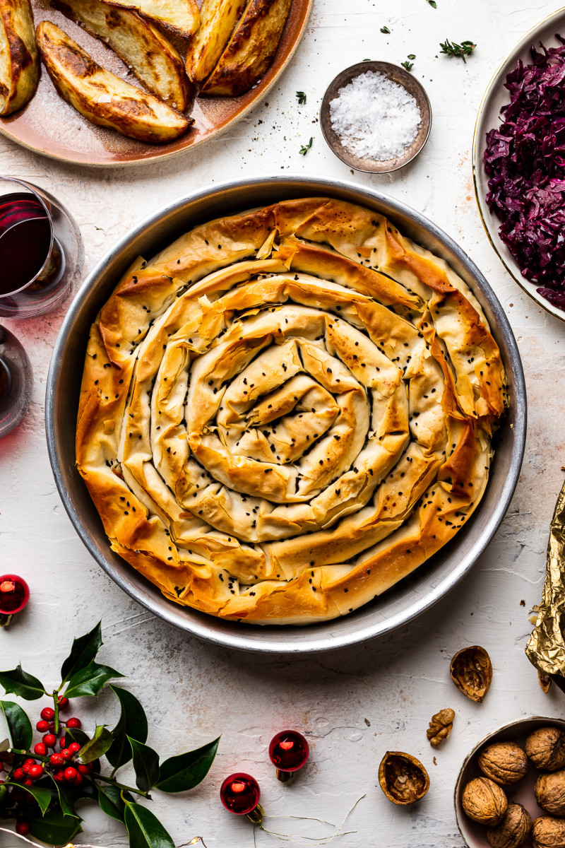 vegan pumpkin filo pie