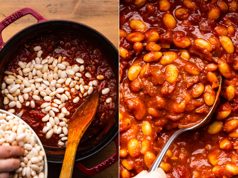 baked potato smoky beans added