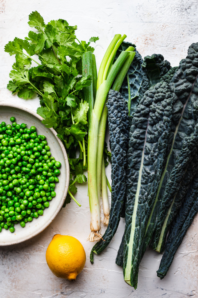kale green pea fritters ingredients