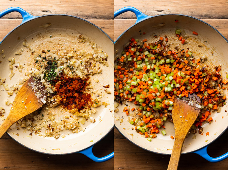 vegan ragu aromatics mire poix