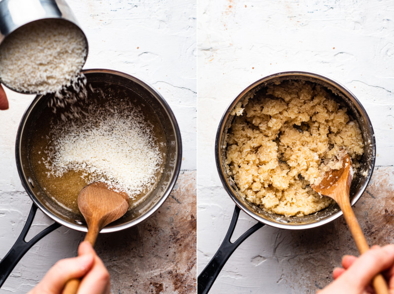 coconut truffles adding coconut