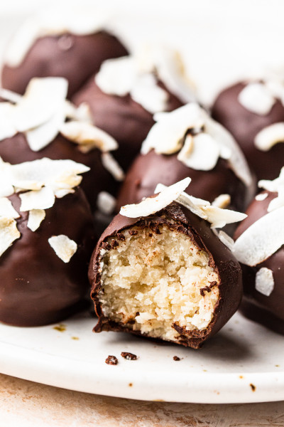 coconut truffles plate