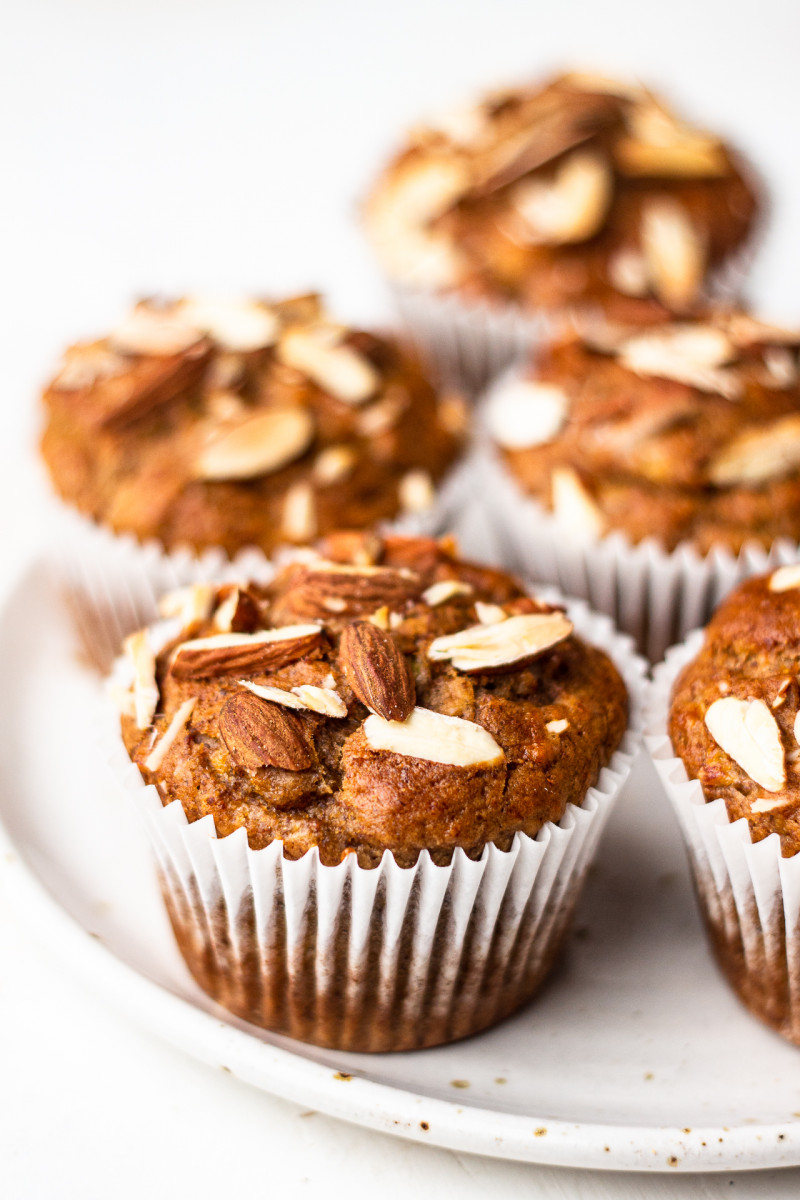 vegan banana muffins five