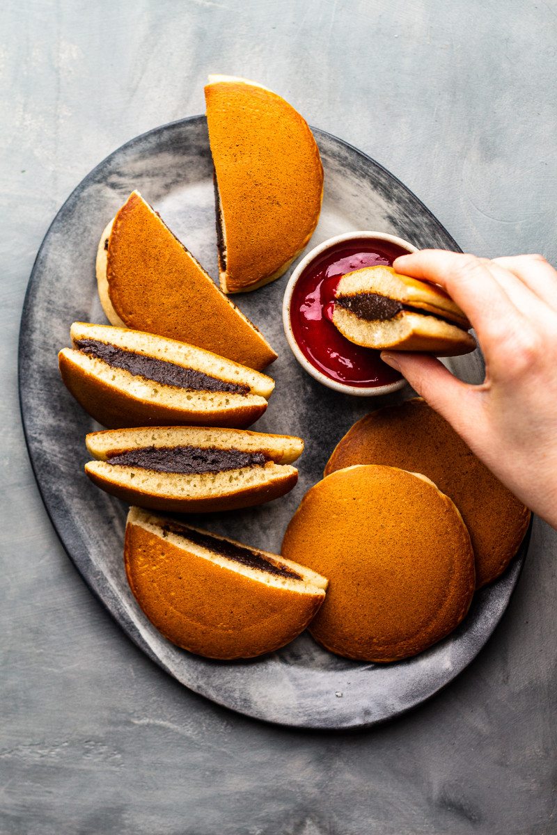 vegan dorayaki dipping