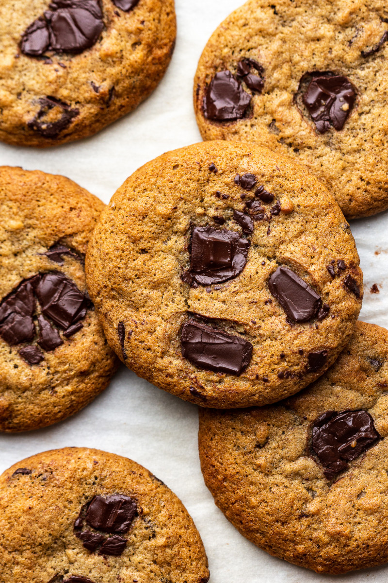 banana cookies close up