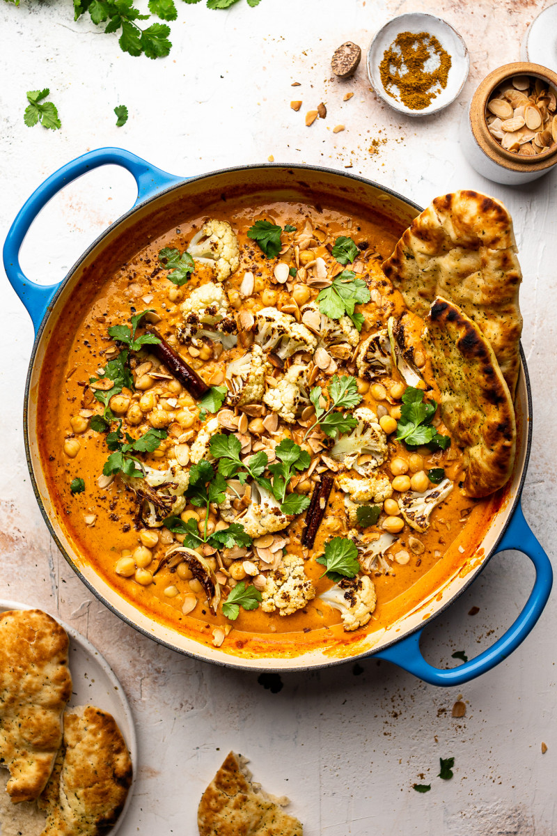 easy vegan korma naan