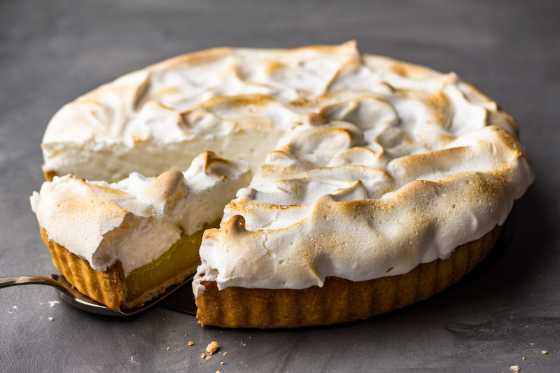 vegan lemon meringue pie baked