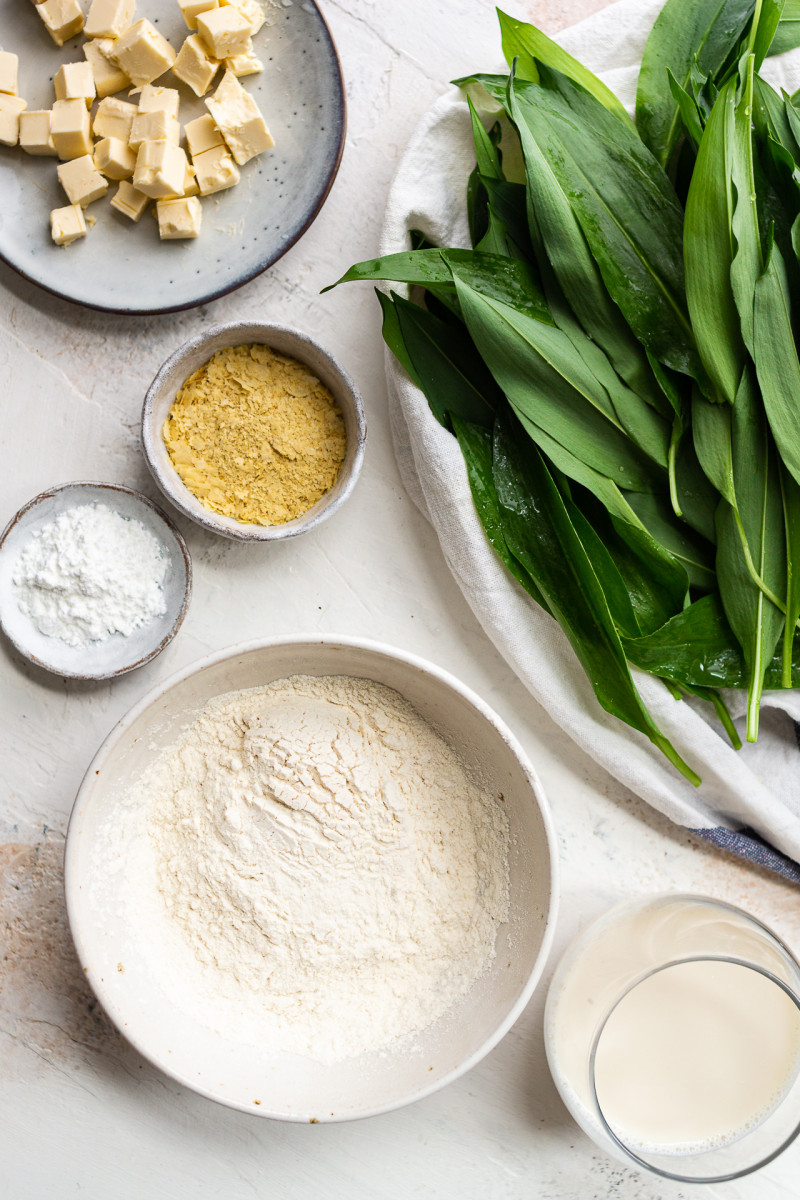 wild garlic vegan scones ingredients