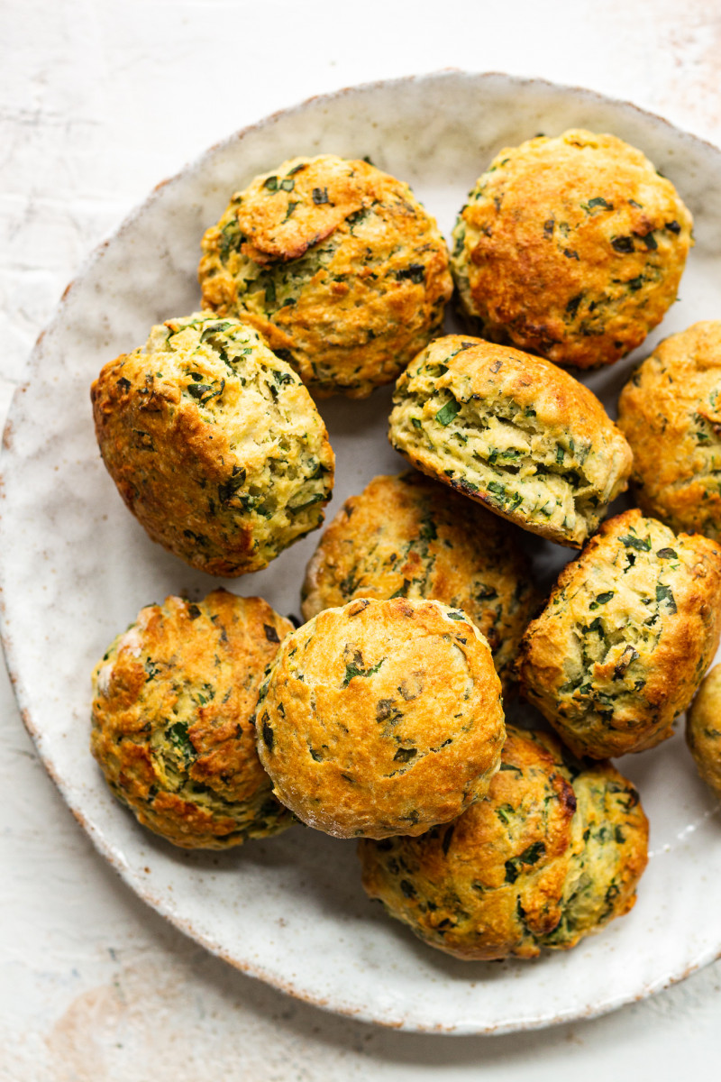 wild garlic vegan scones plate